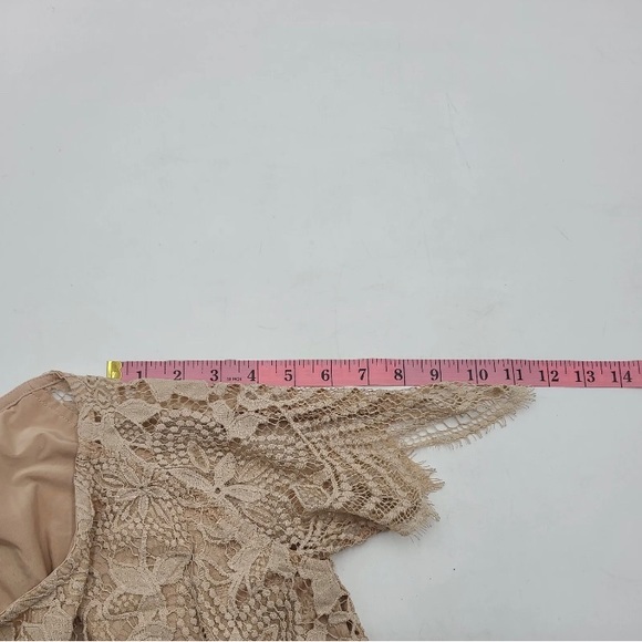 🍋 For Love & Lemons   Luna Lace Crop Top Pink Guava Size Small - Picture 5 of 7